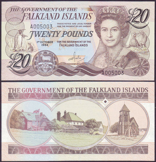 1984 Falkland Islands 20 Pounds (Unc) - Click Image to Close